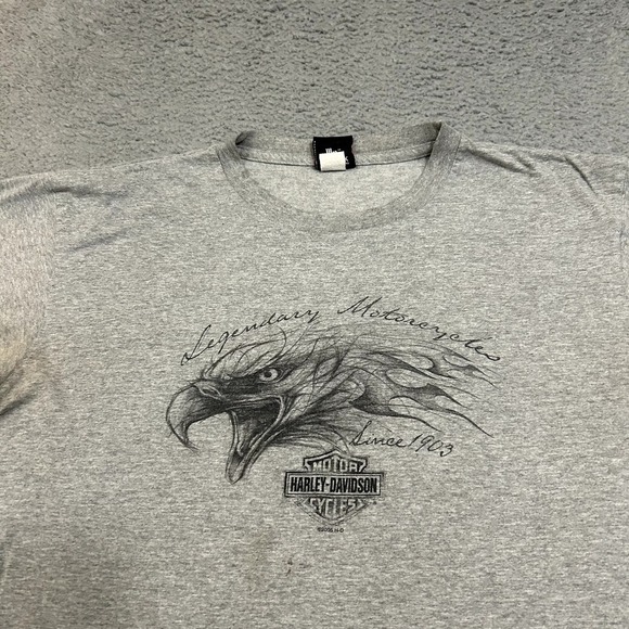 Harley Davidson Shirt Mens Extra Large Gray Eagle Alligator Florida Crew Neck - Picture 3 of 15